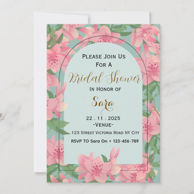 Elegant Floral Bridal Shower Invitation (Front)