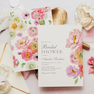 Elegant Floral Bridal Shower Invitation