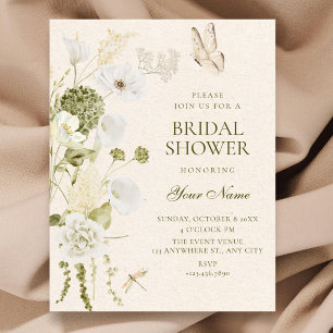 Elegant floral bridal shower invitation