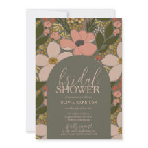 Elegant Floral Bridal Shower Invitation