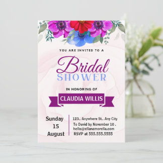 elegant floral bridal shower invitation