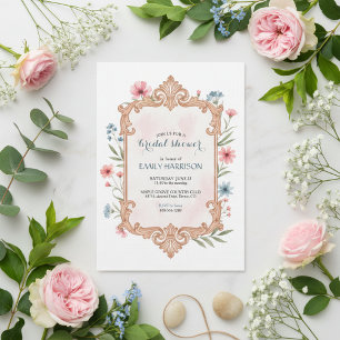 Elegant Floral Bridal Shower Invitation Frame
