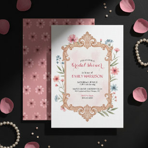 Elegant Floral Bridal Shower Invitation Frame