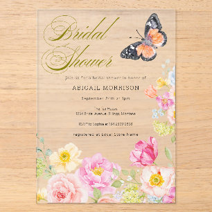 Elegant floral bridal shower invitations