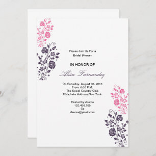 Elegant Floral Bridal Shower Invitaton Card