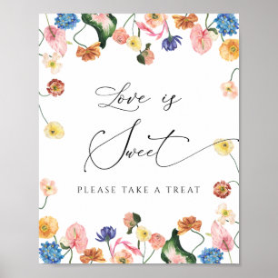 Elegant Floral Bridal Shower Love is Sweet Poster