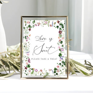 Elegant Floral Bridal Shower Love is Sweet Poster