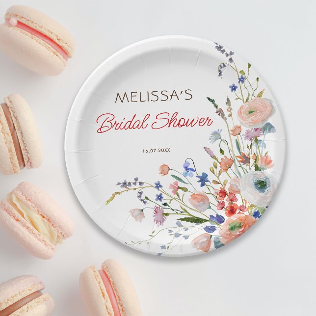 Elegant Floral Bridal Shower Paper Plate (Creator Uploaded)