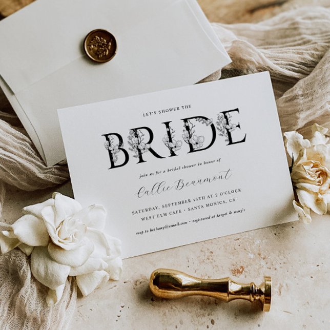 Elegant Floral Bridal Shower Party Invitation Card (Creator Uploaded)