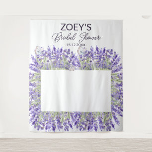 Elegant Floral Bridal Shower Photo Booth Backdrop Tapestry