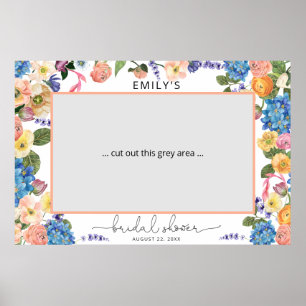 Elegant Floral Bridal Shower Photo Booth Poster
