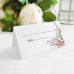 Elegant Floral Bridal Shower Place Card