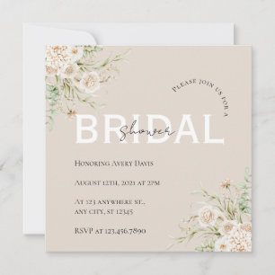 Elegant Floral Bridal Shower Save The Date