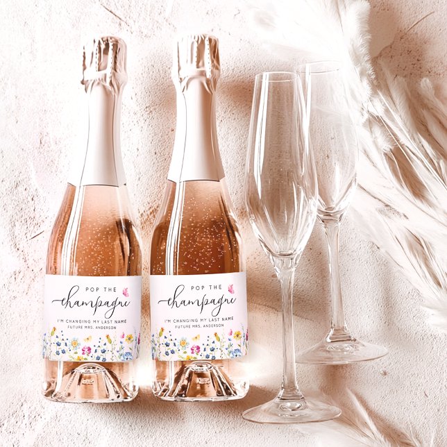 Elegant Floral Bridal Shower Sparkling Wine Label (Creator Uploaded)
