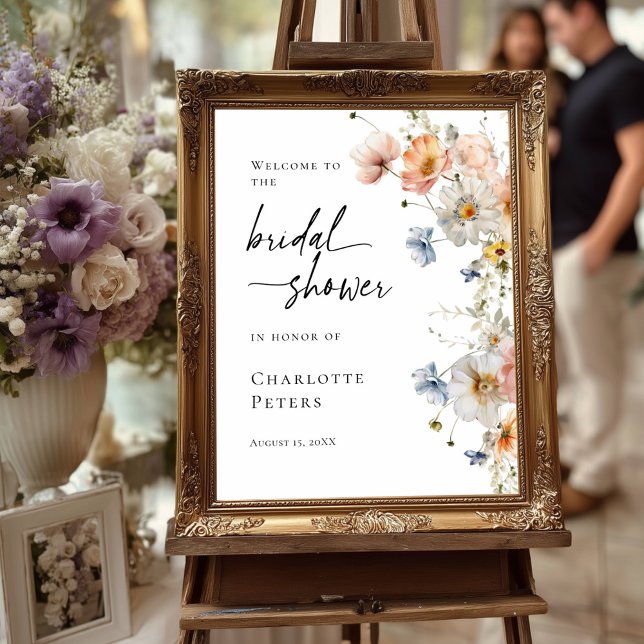 Elegant floral Bridal Shower welcome Poster (Creator Uploaded)