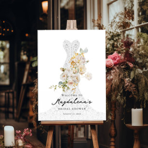 Elegant floral Bridal Shower welcome Poster