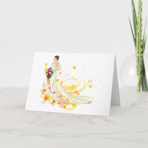 Elegant Floral Bride Romantic Wedding Design  Card