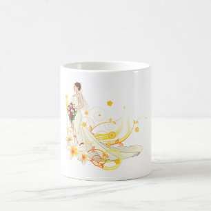 Elegant Floral Bride Romantic Wedding Design  Coffee Mug