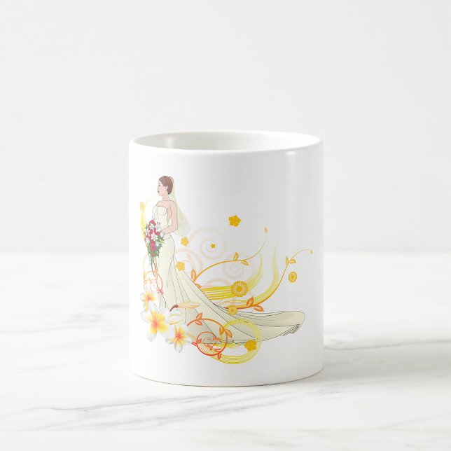 Elegant Floral Bride Romantic Wedding Design  Coffee Mug (Creator Uploaded)