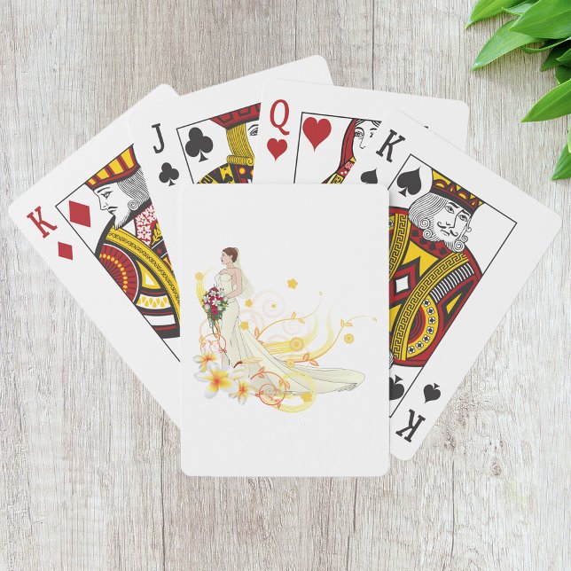Elegant Floral Bride Romantic Wedding Design  Playing Cards (Creator Uploaded)