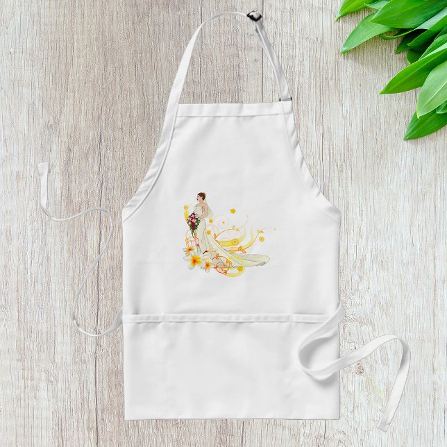 Elegant Floral Bride Romantic Wedding Design  Standard Apron (Creator Uploaded)