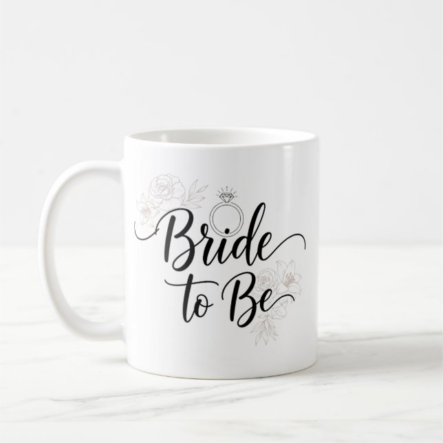 Elegant Floral Bride to Be Coffee Mug  (Left)