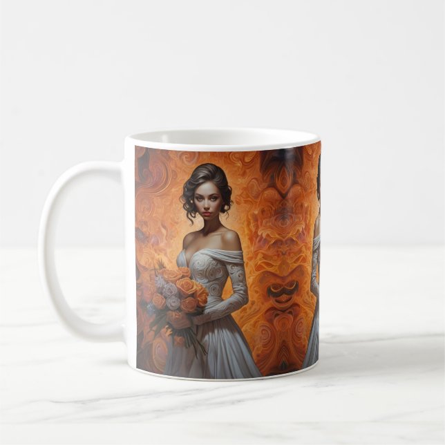 Elegant Floral Bride Wedding Collection  Coffee Mug (Left)