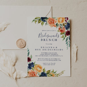 Elegant Floral Bridesmaids Brunch Shower  Invitation