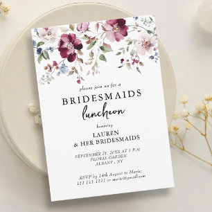 Elegant Floral Bridesmaids Luncheon Invitation