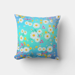 Elegant Floral Bright Daisies  Cushion