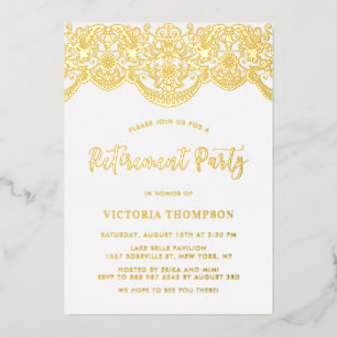 Elegant Floral Brocade Lace Retirement Party