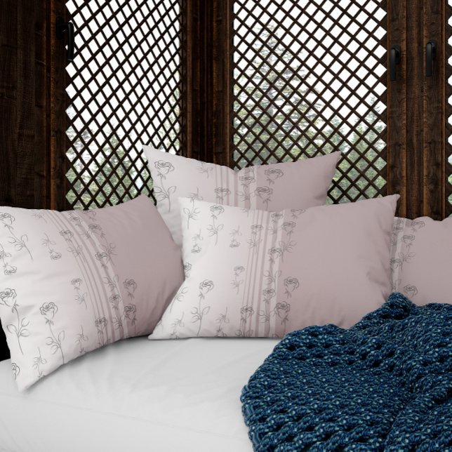 Elegant Floral Brush Rose  Pillowcase (Creator Uploaded)