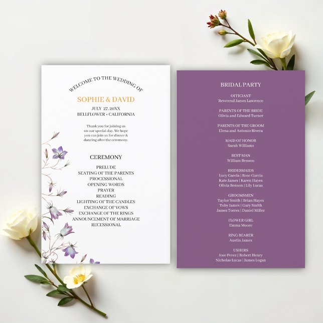 Elegant Floral  Budget Wedding Program (Creator Uploaded)