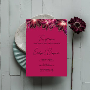 Elegant Floral Burgundy Rehearsal Dinner   Invitation