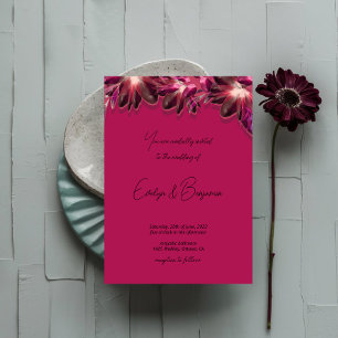 Elegant Floral Burgundy wedding Invitation