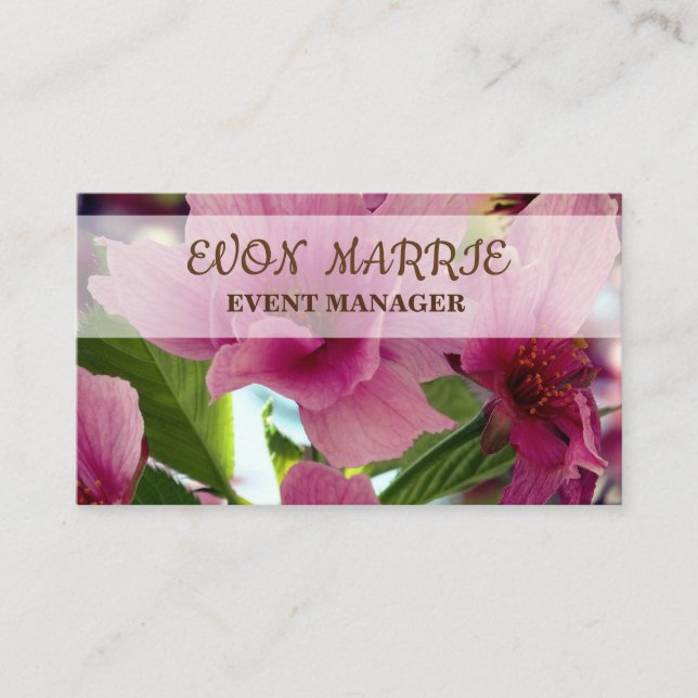 Elegant Floral  Busines Card (Front)