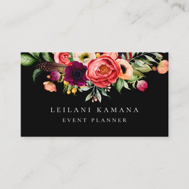 Elegant Floral Business Card (Front)