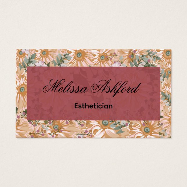 Elegant Floral Business Card  (Front)