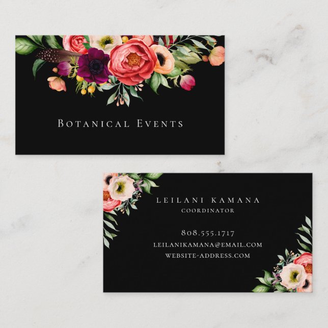 Elegant Floral Business Card (Front/Back)
