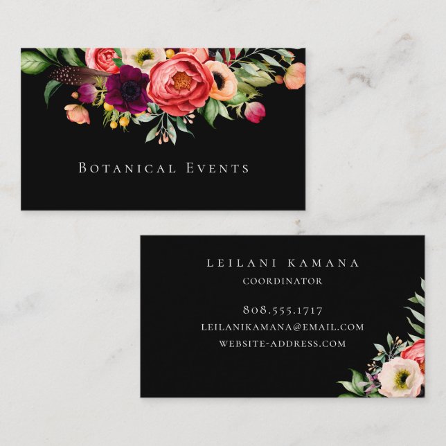 Elegant Floral Business Card (Front/Back)