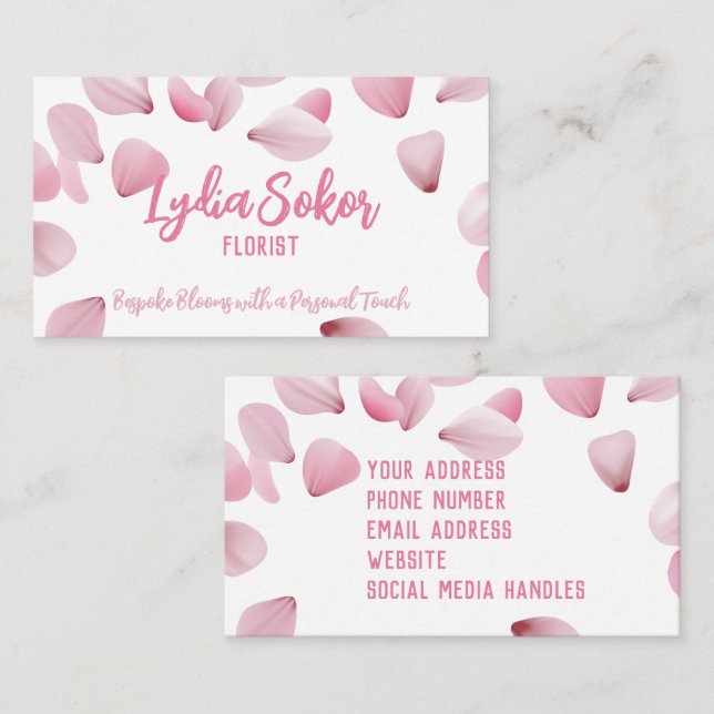 Elegant Floral Business Card for Florist (Front/Back)