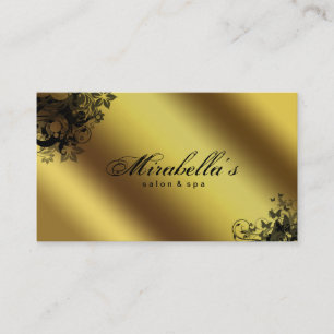 Elegant Floral Business Card Salon Spa Gold 2