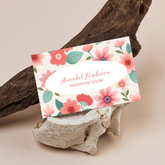 Elegant Floral Business Card with QR Code | DP7