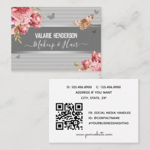 Elegant Floral Butterflies Business Website  Business Card