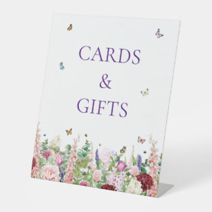 Elegant Floral Butterflies Cards & Gifts Pedestal Sign