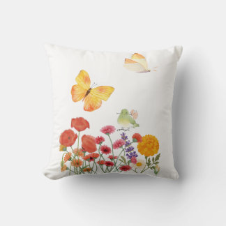 Elegant Floral & Butterfly Cushion – Beautiful Flo