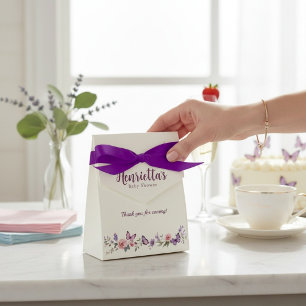 Elegant Floral Butterfly Thank You Favour Box