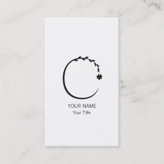 ELEGANT FLORAL C MONOGRAM WHITE BUSINESS CARD