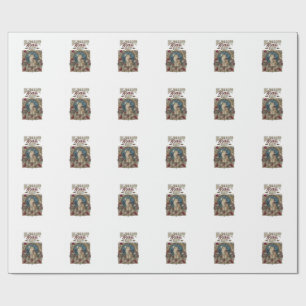 Elegant Floral Cat Cat Art Nouveau Vintage Vector Wrapping Paper