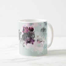 Elegant Floral Ceramic Mug, Inspirational Gift